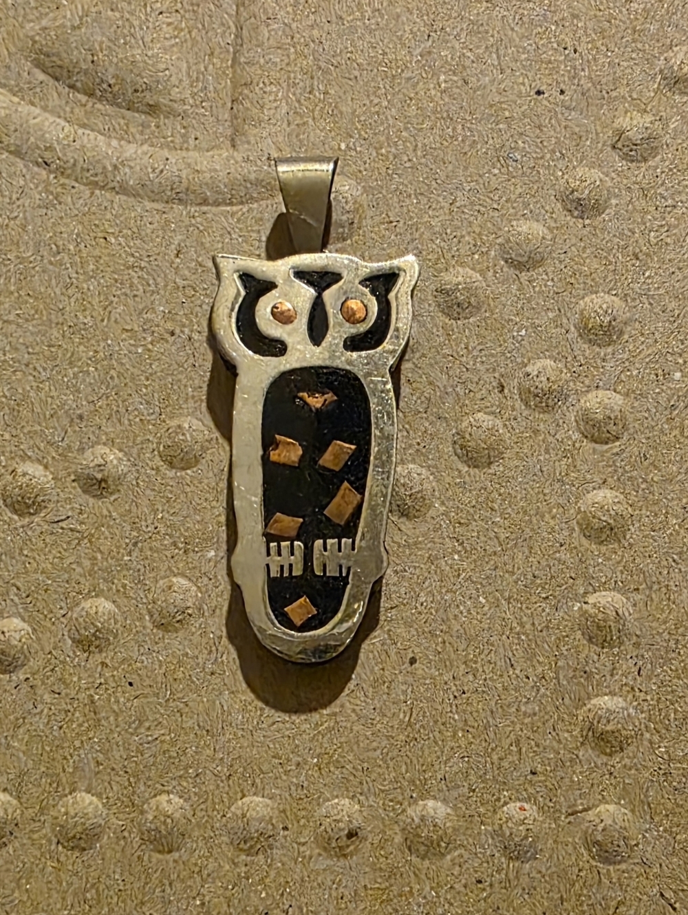 Vintage 1960s Owl Pendant Handcrafted in Mexico Búhos Hecho en México